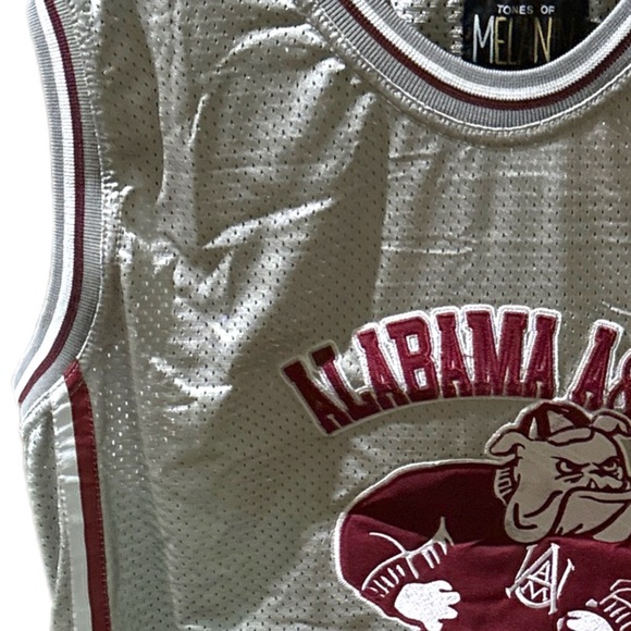 Tones of Melanin Alabama A&M Bulldogs Grey Basketball Jersey - Picture 4 of 16